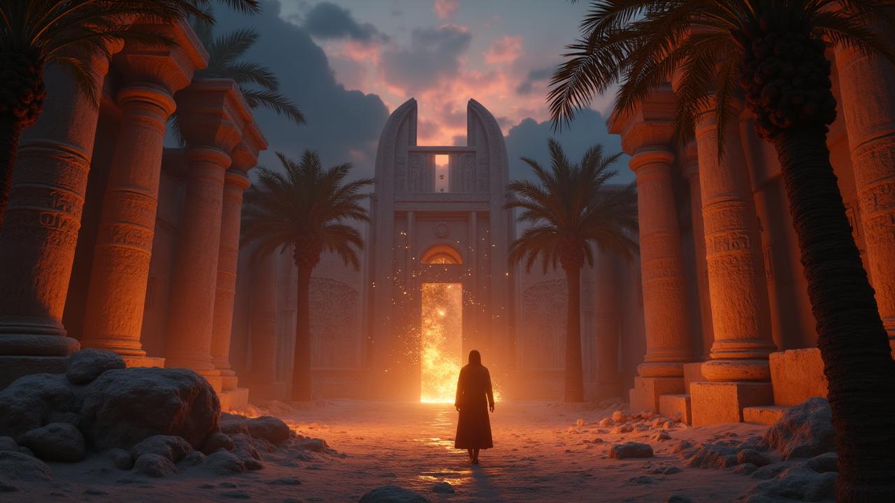 Mystical desert oasis exploration